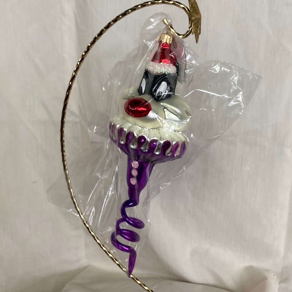 Radko NWT Warner Loony Tune limited Ed. ornament 1996 Daffy Duck purple spiral